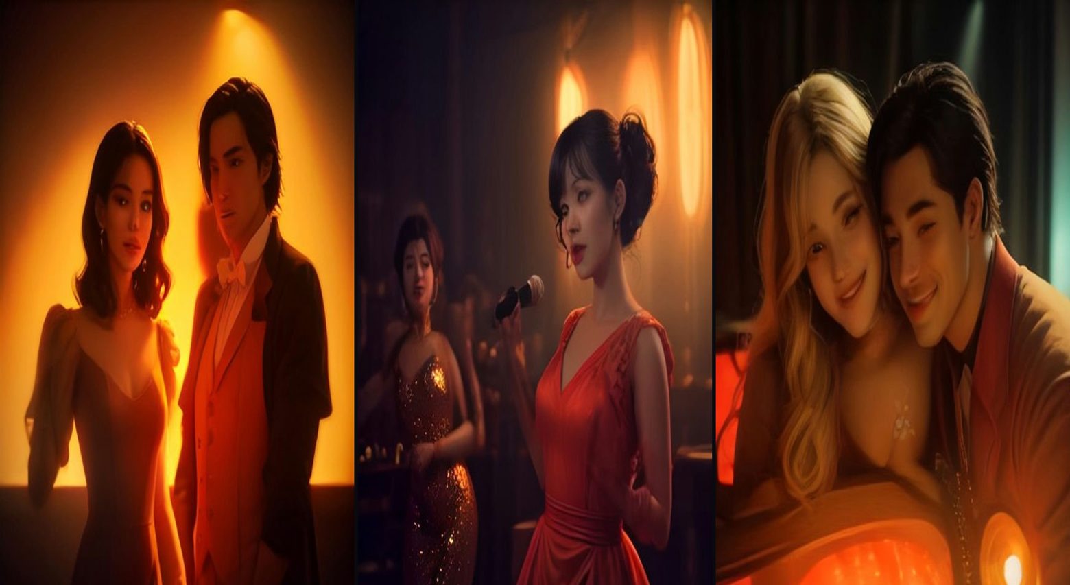 Hotel Lobby Duo — 3-frame storyboard, Photo Duets AI video prompt example