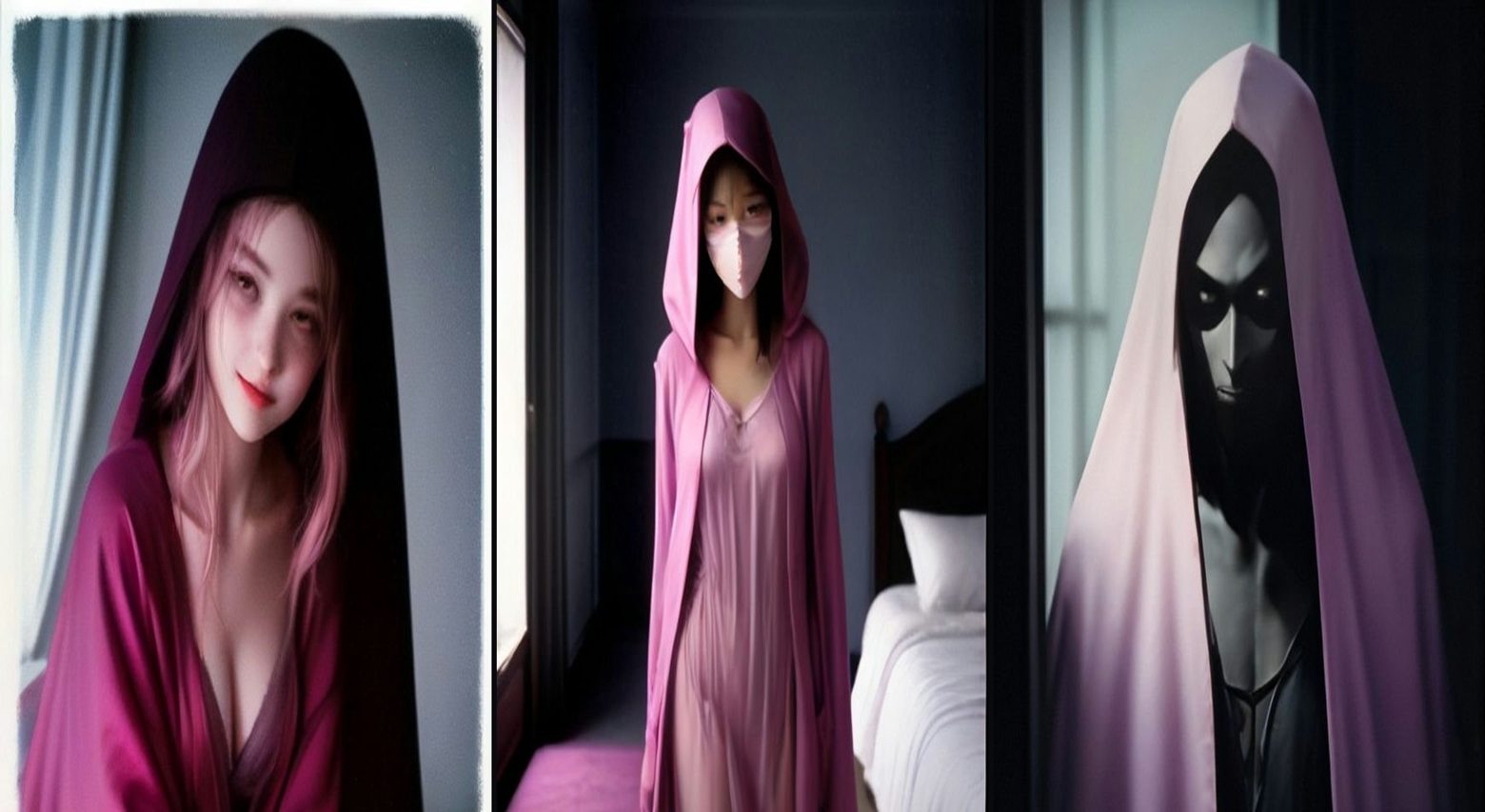 The Figure in the Doorway — 3-frame storyboard, Seasonal Halloween AI video prompt example
