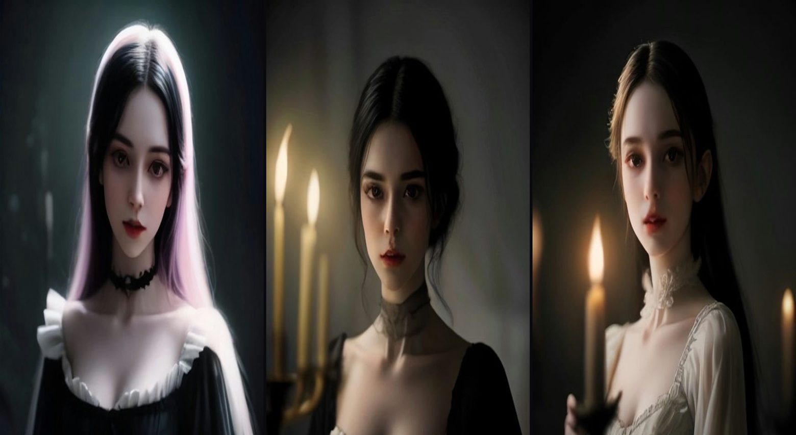 Vampire Morph — 3-frame storyboard, Seasonal Halloween AI video prompt example