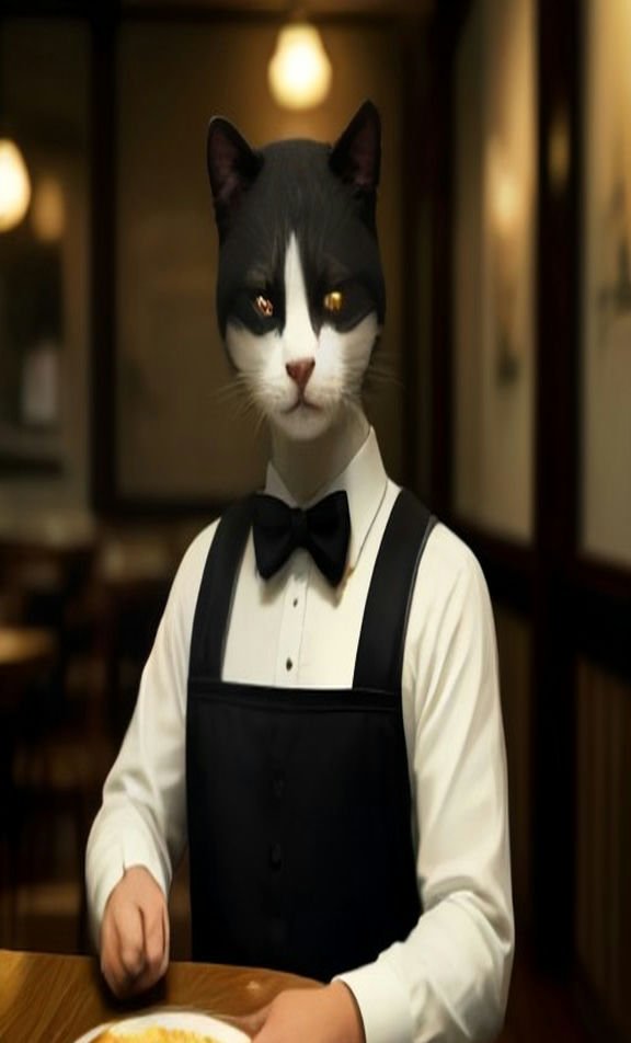 Reverse World — Cats Run a Human Café example image